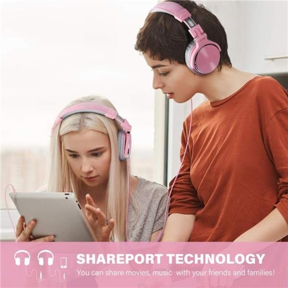 Over Ear Headphone, Wired Bass Headsets with 50mm Driver, Foldable Lightweight - Picture 4 of 6